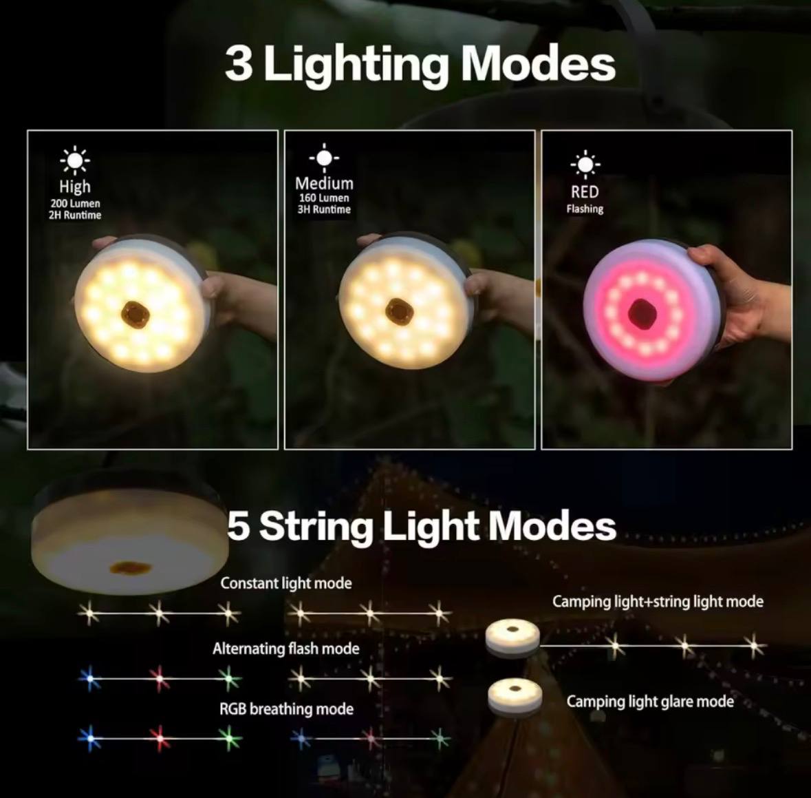 Solar Camping String Lights